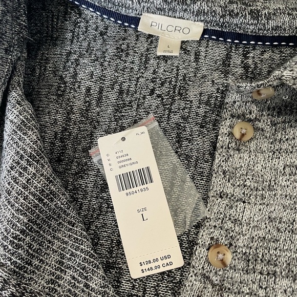 Pilcro Gray Sequin Oversized Button Down Shirt - Picture 5 of 8